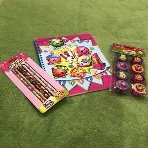 Shopkins Spiral Notebook, Pencils, & Sharpener School Pack